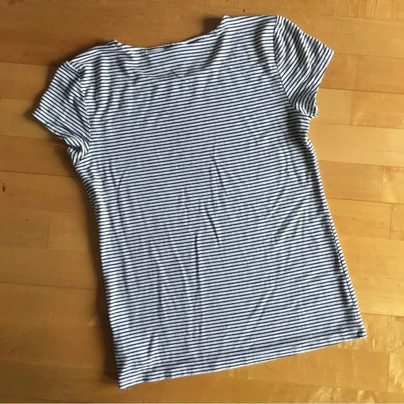 Rachel Zoe Striped Tee, White, Black, Size M - Picture 14 of 14